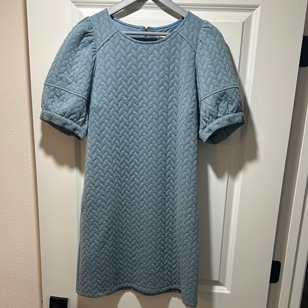 Elegant Teal/Blue Quilted Dress